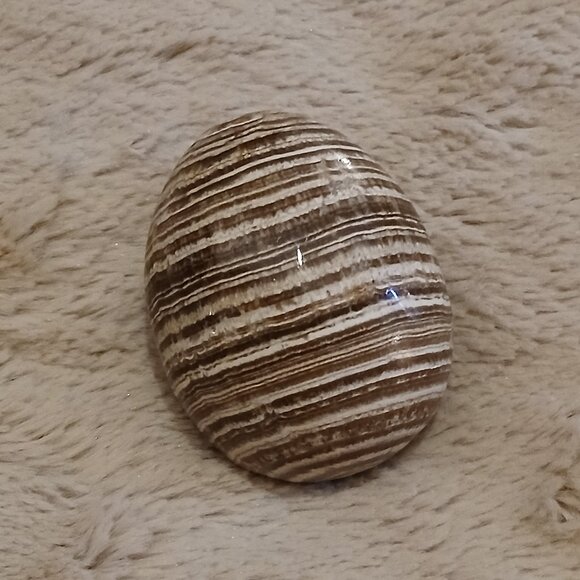 Brown & Tan Banded Aragonite Egg from Madagascar (NWOT) - Picture 4 of 12